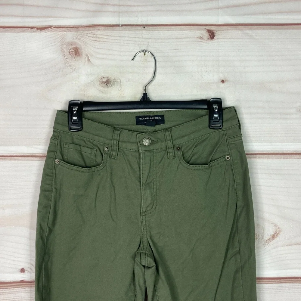 Banana Republic Pants Womens 26 2 Green Curvy Skinny Mid Rise Pockets Stretch